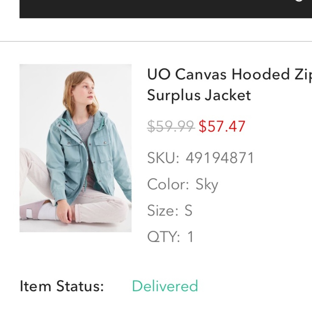 NWOT UO canvas hooded zip up jacket - Picture 2 of 4